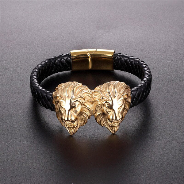 Buy/Send Voylla Gold Plated Lion Men's Bracelet Online- FNP